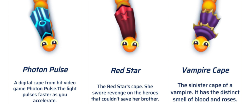 Must-Have Snake.io Accessories To Make You Stand Out 2 Cape preview for Photon Pulse, Red Star, Vampire Cape