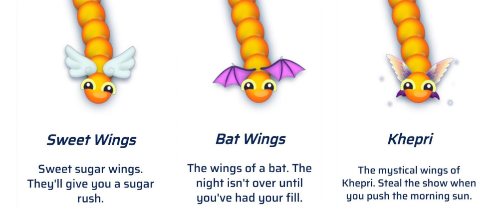 Must-Have Snake.io Accessories To Make You Stand Out 4 Wing preview for Sweet Wings, Bat Wings, Khepri