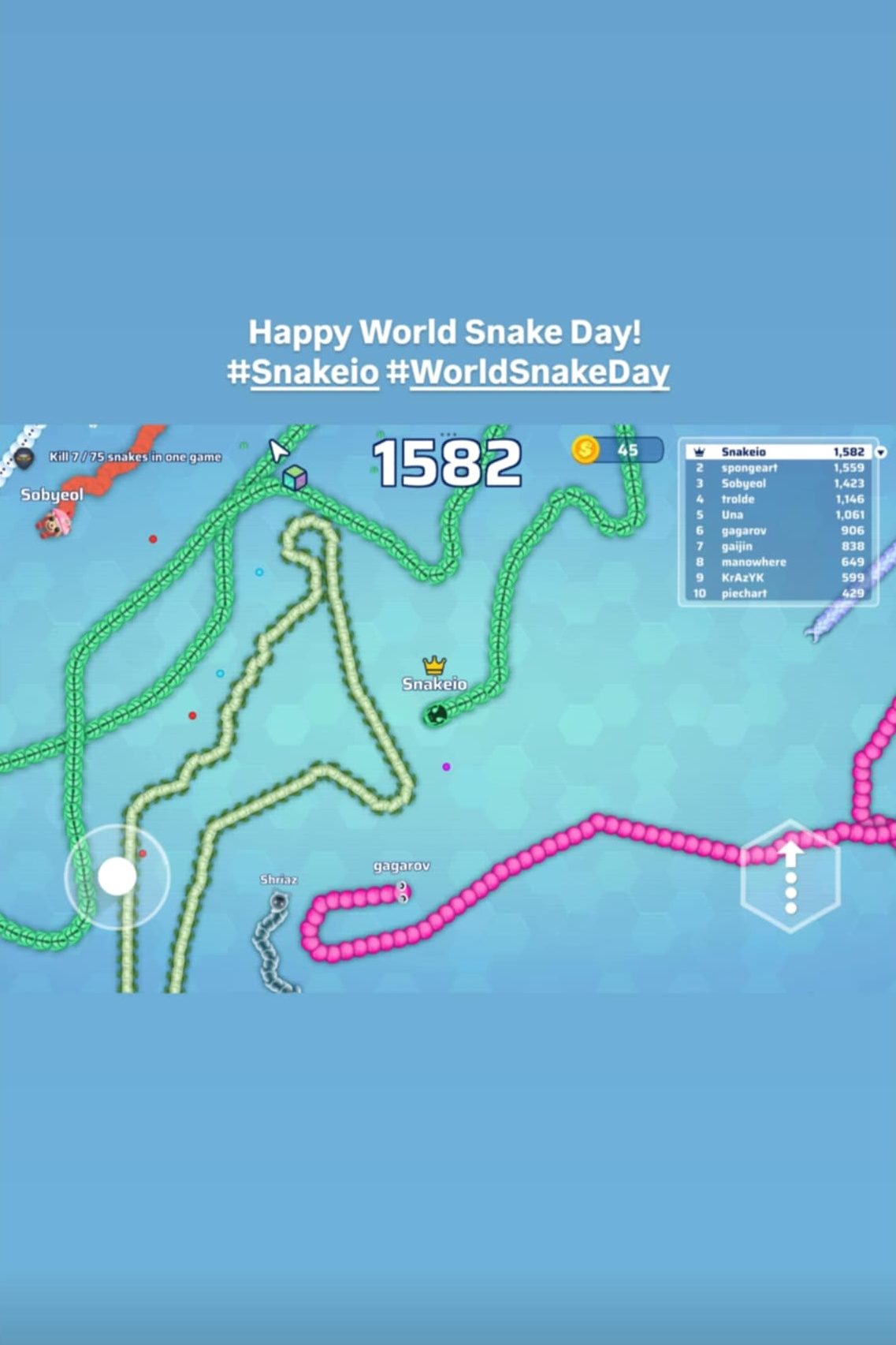 Happy World Snake Day!
#Snakeio #WorldSnakeDay