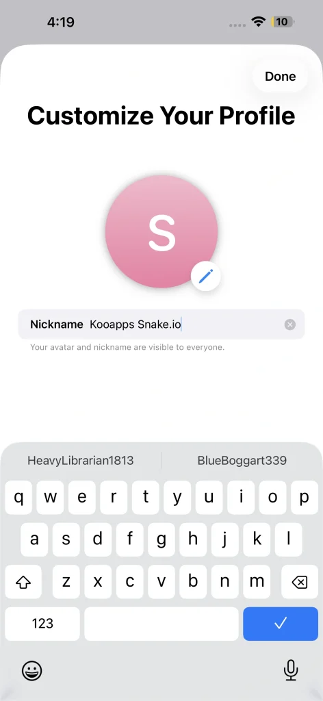 Snake.io game center settings