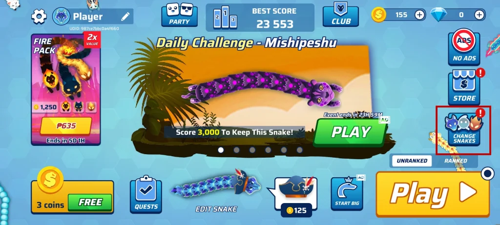 snake.io gameplay homescreen