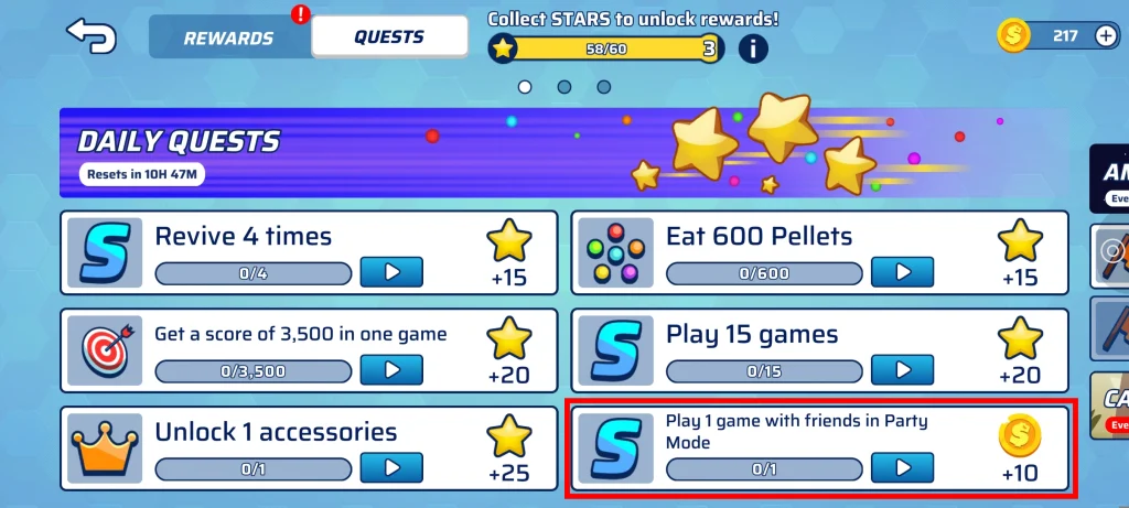 Screenshot of Daily Quests